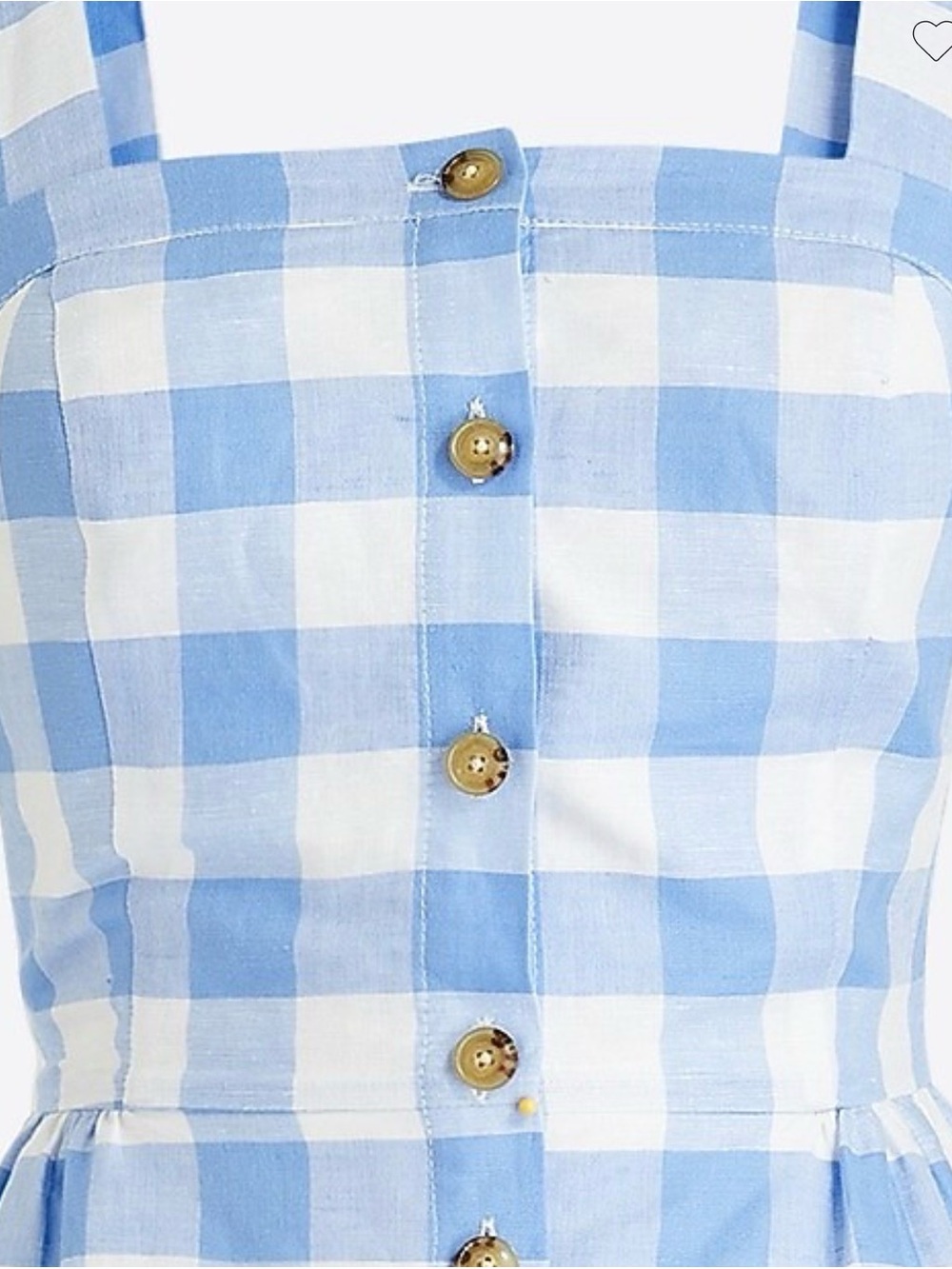 J. Crew Blue & White Gingham Button-Front Women's Dress